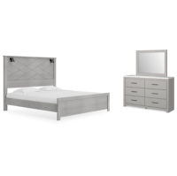 Signature Design by Ashley Cottonburg King Panel Bed, Dresser and Mirror