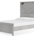 Cottonburg Queen Panel Bed, Dresser, Mirror, and Nightstand-Light Gray/White