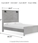 Cottonburg Queen Panel Bed, Dresser, Mirror, and Nightstand-Light Gray/White