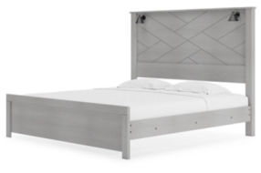 Signature Design by Ashley Cottonburg King Panel Bed-Light Gray/White