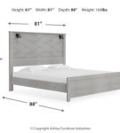 Cottonburg King Panel Bed, Dresser, Mirror, and Nightstand-Light Gray/White