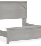 Cottonburg King Panel Bed, Dresser, Mirror and Nightstand-Light Gray/White