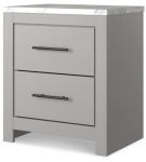 Cottonburg King Panel Bed, Dresser, Mirror, and Nightstand-Light Gray/White