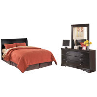 Huey Vineyard Queen Sleigh Headboard, Dresser and Mirror-