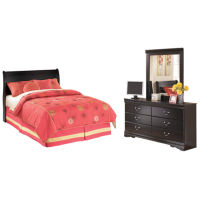 Huey Vineyard Full Sleigh Headboard, Dresser and Mirror-