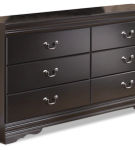 Huey Vineyard Queen Sleigh Bed, Dresser, Chest and Nightstand-Black