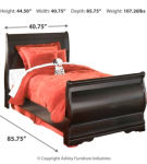 Signature Design by Ashley Huey Vineyard Twin Sleigh Bed with Dresser and Mirro