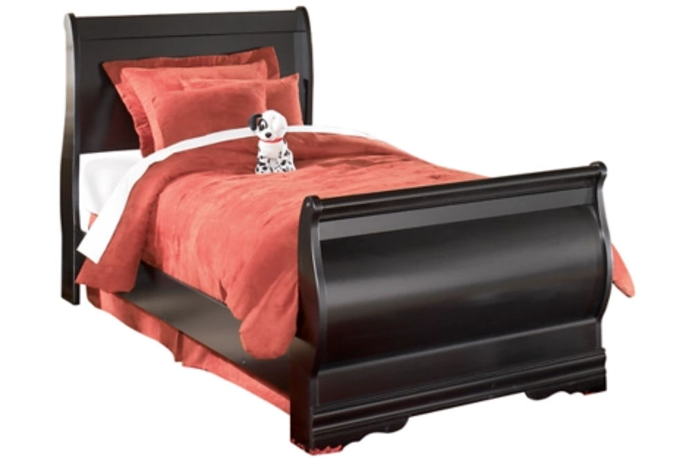 Signature Design by Ashley Huey Vineyard Twin Sleigh Bed and Chest-Black