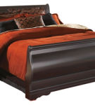 Huey Vineyard Queen Sleigh Bed with Dresser and Mirror-Black