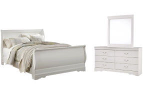 Signature Design by Ashley Anarasia Queen Sleigh Bed, Dresser and Mirror