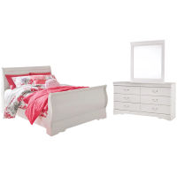 Signature Design by Ashley Anarasia Full Sleigh Bed with Dresser and Mirror