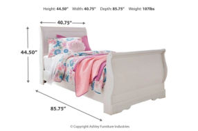 Signature Design by Ashley Anarasia Twin Sleigh Bed and Chest-White