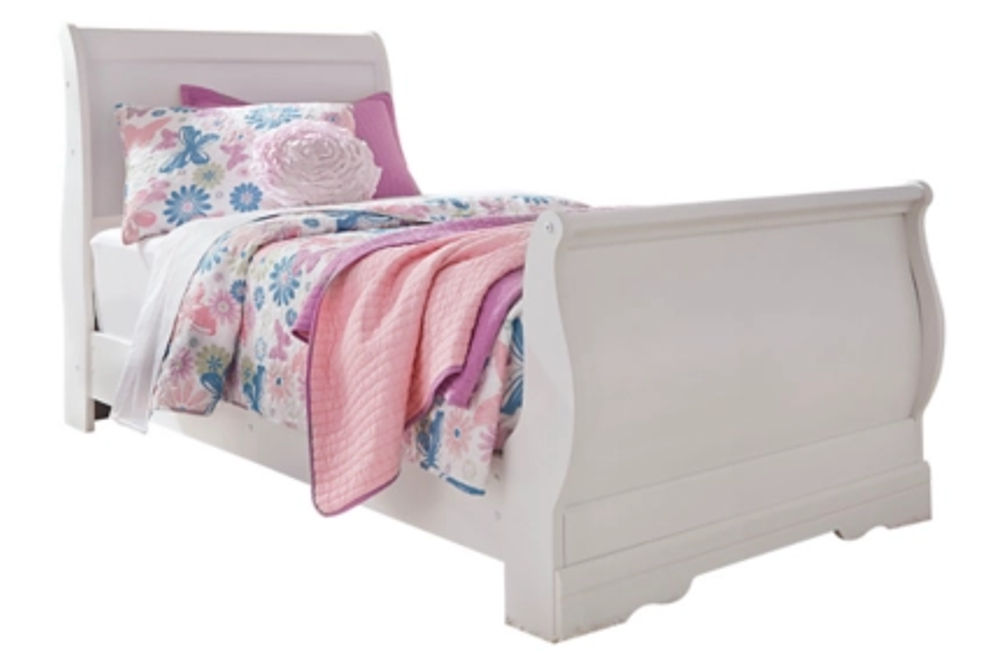 Signature Design by Ashley Anarasia Twin Sleigh Bed, Dresser and Mirror