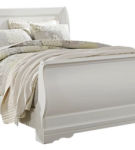 Anarasia Queen Sleigh Bed, Dresser, Mirror and Nightstand-White