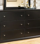 Maribel Queen Panel Bed, Dresser, Mirror, Chest and 2 Nightstands-Black