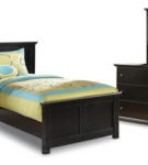 Maribel Twin Panel Bed, Dresser, Mirror and Nightstand-Black