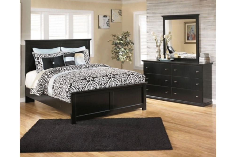 Maribel King Panel Bed with Dresser and Mirror