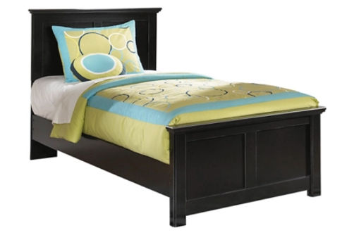 Signature Design by Ashley Maribel Twin Panel Bed and Nightstand-Black