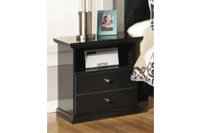 Signature Design by Ashley Maribel Twin Panel Bed and Nightstand-Black