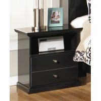 Signature Design by Ashley Maribel Twin Panel Bed and Nightstand-Black