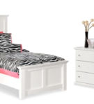 Bostwick Shoals Twin Panel Bed, Dresser, Mirror and Nightstand-White