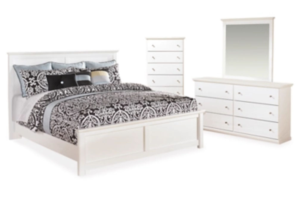 Signature Design by Ashley Bostwick Shoals King Panel Bed, Dresser, Mirror and