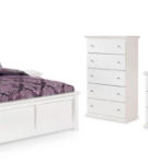 Bostwick Shoals Full Panel Bed, Dresser, Mirror, Chest, and 2 Nightstands-White