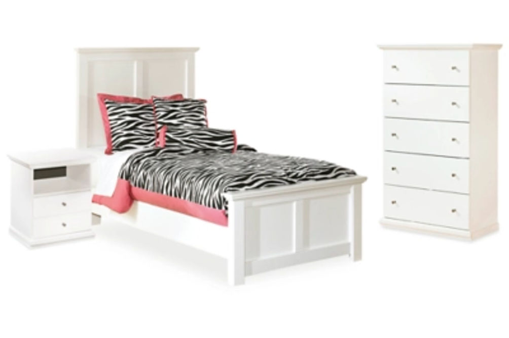 Signature Design by Ashley Bostwick Shoals Twin Panel Bed, Chest and Nightstand