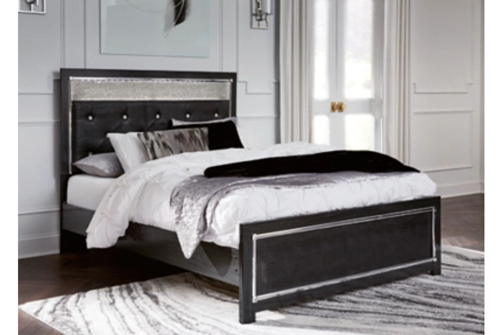 Signature Design by Ashley Kaydell Queen Upholstered Panel Bed-Black