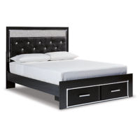 Signature Design by Ashley Kaydell Queen Upholstered Panel Storage Platform Bed