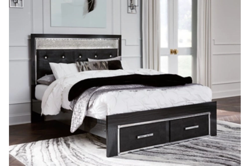 Signature Design by Ashley Kaydell Queen Upholstered Panel Storage Platform Bed