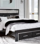 Signature Design by Ashley Kaydell Queen Upholstered Panel Storage Platform Bed