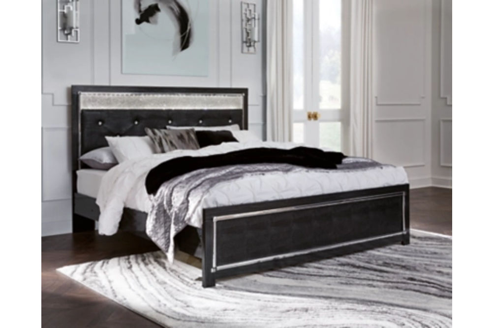 Signature Design by Ashley Kaydell King Upholstered Panel Bed-Black