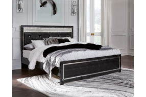 Signature Design by Ashley Kaydell King Upholstered Panel Platform Bed-Black