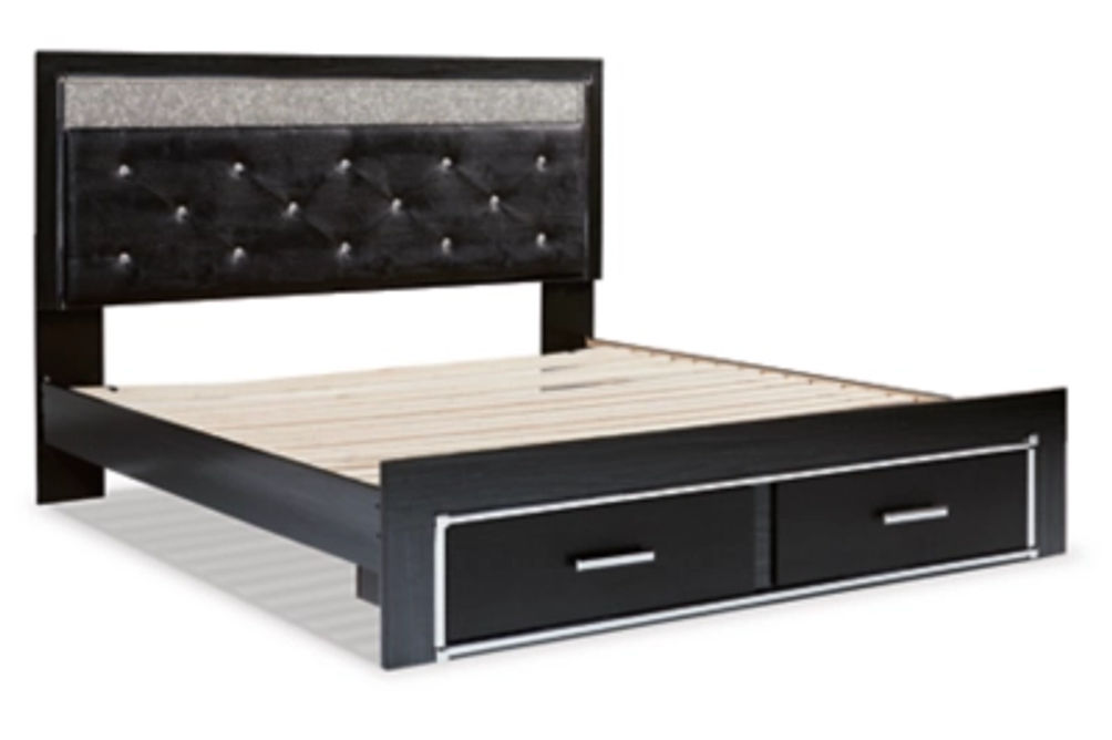 Signature Design by Ashley Kaydell King Upholstered Panel Storage Platform Bed