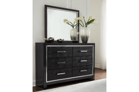 Kaydell Queen Upholstered Panel Headboard, Dresser and Mirror-