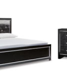 Kaydell King Upholstered Panel Bed, Dresser and Mirror-