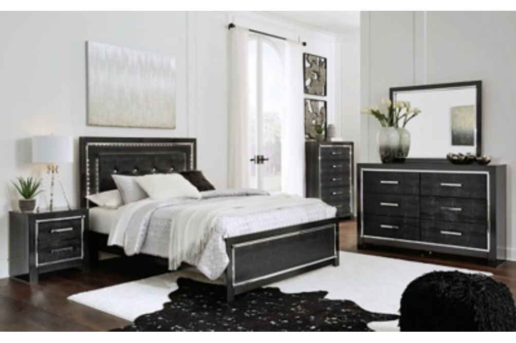 Signature Design by Ashley Kaydell Queen Upholstered Panel Bed-Black