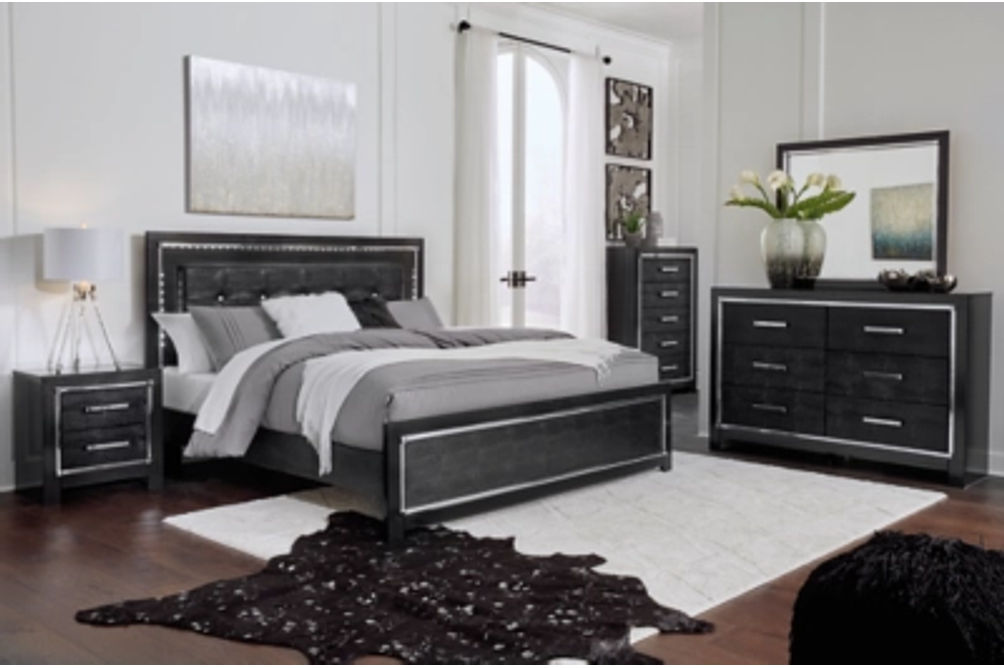 Signature Design by Ashley Kaydell King Upholstered Panel Bed-Black