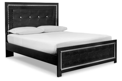 Kaydell Queen Upholstered Panel Bed, Dresser and Mirror-