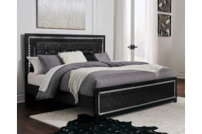 Signature Design by Ashley Kaydell King Upholstered Panel Bed-Black