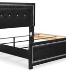 Kaydell King Upholstered Panel Bed, Dresser, Mirror, and Nightstand-Black