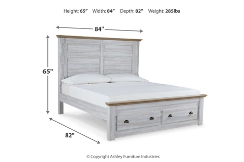 Signature Design by Ashley Haven Bay King Panel Storage Bed, Dresser and Mirror