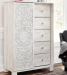 Signature Design by Ashley Paxberry Queen Panel Bed and Chest-Whitewash