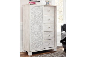 Signature Design by Ashley Paxberry Queen Panel Bed and Chest-Whitewash