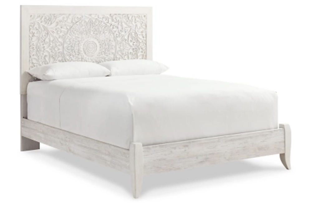 Signature Design by Ashley Paxberry Queen Panel Bed and Dresser-Whitewash