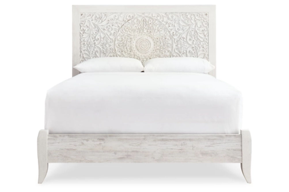 Signature Design by Ashley Paxberry Queen Panel Bed and Chest-Whitewash