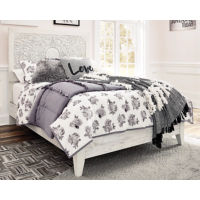 Signature Design by Ashley Paxberry Full Panel Bed and Nightstand-Whitewash