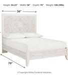 Signature Design by Ashley Paxberry Full Panel Bed and Nightstand-Whitewash