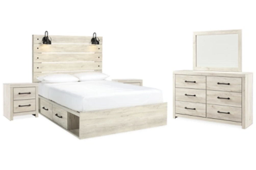 Signature Design by Ashley Cambeck Queen Panel Bed with Storage, Dresser, Mirr